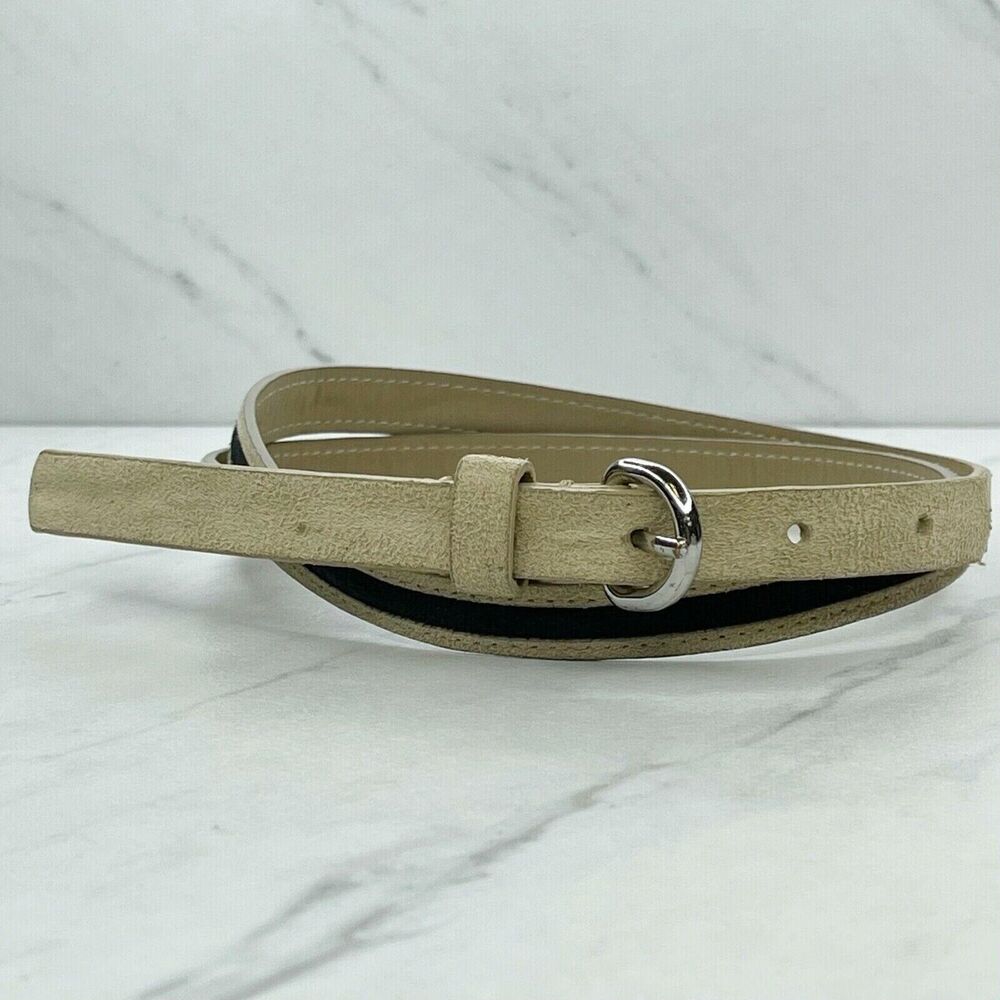 Ann Taylor LOFT Skinny Faux Suede Belt Silver Buckle Medium (M) ✨